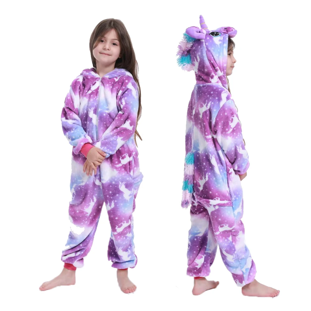 Зимний комбинезон с животными; детская пижама с единорогом; одежда для сна для детей; Пижама для маленьких девочек; одежда для сна для мальчиков; комбинезоны - Цвет: LA39