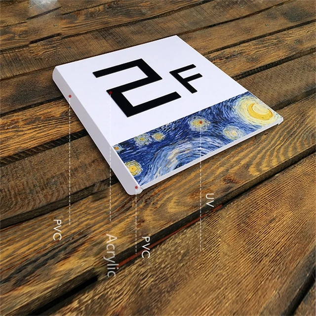 Padlószám Egyedi Jelzőlemez Szállodai Épület Számok Sigage Board Lift Testreszabott Index Irányított Jelzőtábla - Image 5