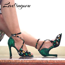 Ladingwu/Брендовая обувь для латинских танцев; специальный материал; обувь для сальсы; Танцевальная обувь; Профессиональные бальные туфли для танцев