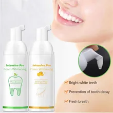 2 в 1 система зубная паста Pro пена отбеливающая Апельсиновая мята вкус отбеливающая зубная паста пена жидкость полости рта гигиеническая зубная паста натуральный