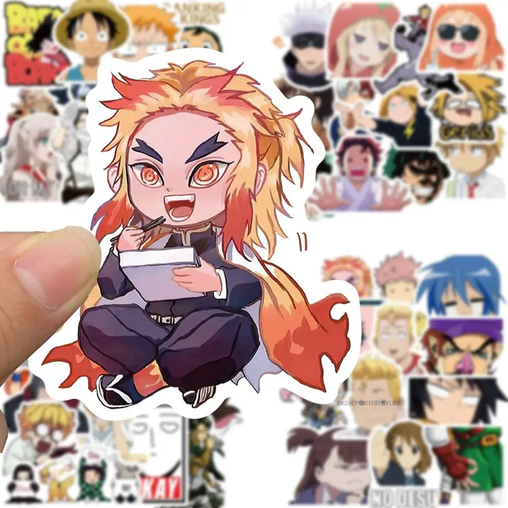 10pcs 50pcs 100pcs Anime Mix Bungo Stray Dogs Demon Slayer Jujutsu Kaisen Chambre Bar Sticker Suitcase Guitar Laptop Stickers