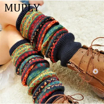 Winter Over Knee Long Knit cover Crochet Leg Warmers Legging