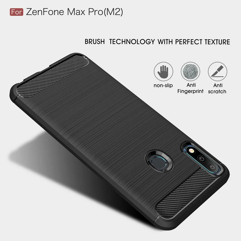 Мягкий силиконовый чехол бампер из углеродного волокна для ASUS ZenFone Max Pro M2 ZB631KL ZB631