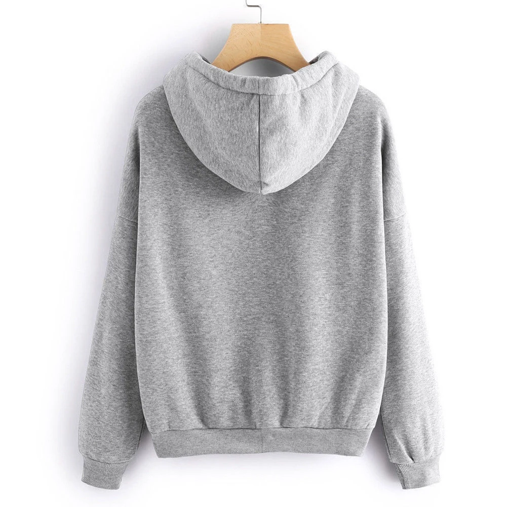 Hoodies Women Snap Finger Heart Print Long Sleeve Hooded Sweatshirt Top Casual Solid Color Sportswear S-3XL kpop худи женские