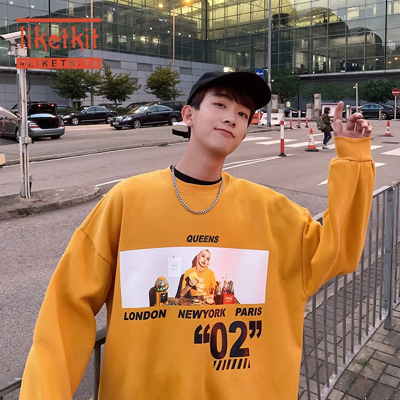 

Liketkit Men Oversized Casual Hoodies 2020 Spring New Mens Harajuku Streetwear Sweatshirts Hoodie Korean Drop Shoulder Pullovers