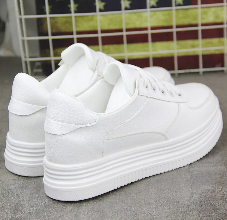 Wild thick bottom white shoes breathable white cross strap casual shoes