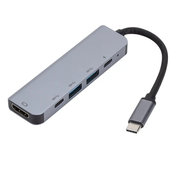 

IG-Type-C Hub to HDMI + Usb + PD 5 in 1 Multi-Function Converter 4K HD Hub Hub Usb Extender