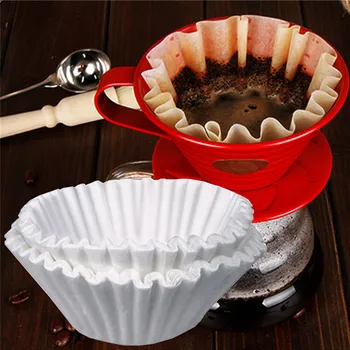 

1000pcs Unbleached Coffee Filter Paper Cones Cups Coffee Strainer Tool for American Coffee Machine White 25CM