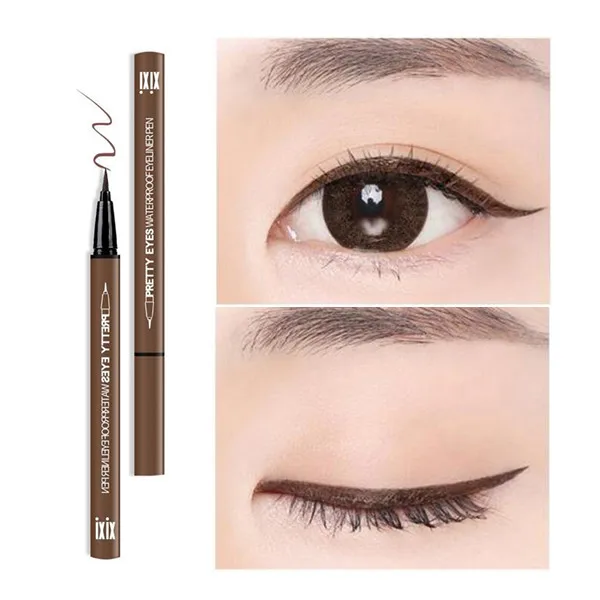 1 PC 5 Colors Cool Black Waterproof Eyeliner Liquid Pen Soft Hair Brush Head Makeup Not Easy To Dye Pen Eye Liner Cosmetics NEW - Цвет: Light brown