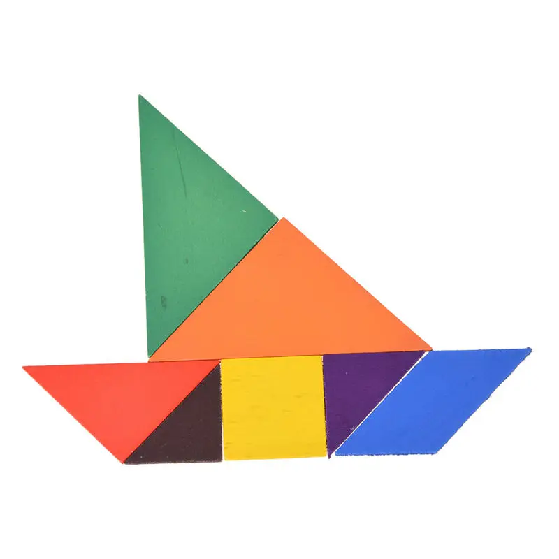 Обучающие деревянные семь частей головоломки Tangram головоломки детские игрушки