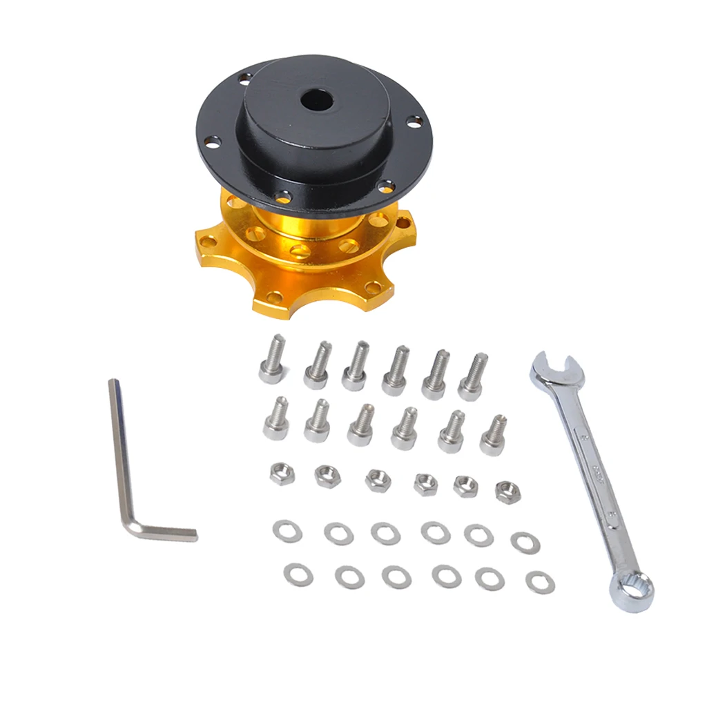 Aluminum 6 Holes Car Steering Wheel Quick Release Snap off Hub Adapter