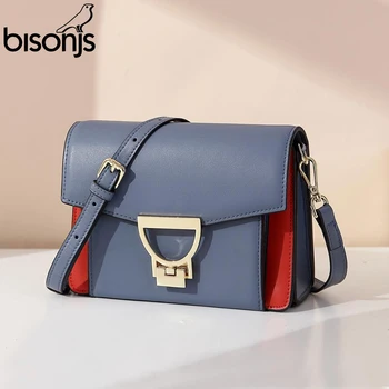 

BISONJS Luxury Handbags Women Bags Designer Cow Leather Crossbody Bags For Women Female Shoulder Messenger Women Bags 2020 B1638