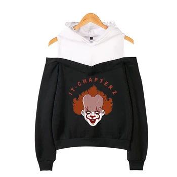 

It Chapter 2 Off The Shoulder Hoodie It-chapter 2 Hoody Coats Top Print New Sale Fashion Strapless Shoulder Girls Sexy Women