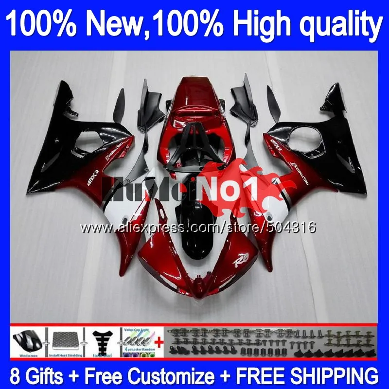 Корпус для YAMAHA YZF600 YZF R6 600CC YZF 600 R 6 CC 5MC. 5, ювелирные изделия, красная YZF-600 YZF-R6 2003 2004 2005 YZFR6 03 04 05 обтекатели - Цвет: No. 1