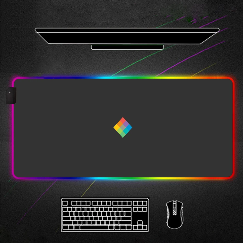 

RGB Mouse Pad Gamer Black mouse pads cute LED Large MousePad pc accessories gaming with Backlit mauspad tappetini per il mouse