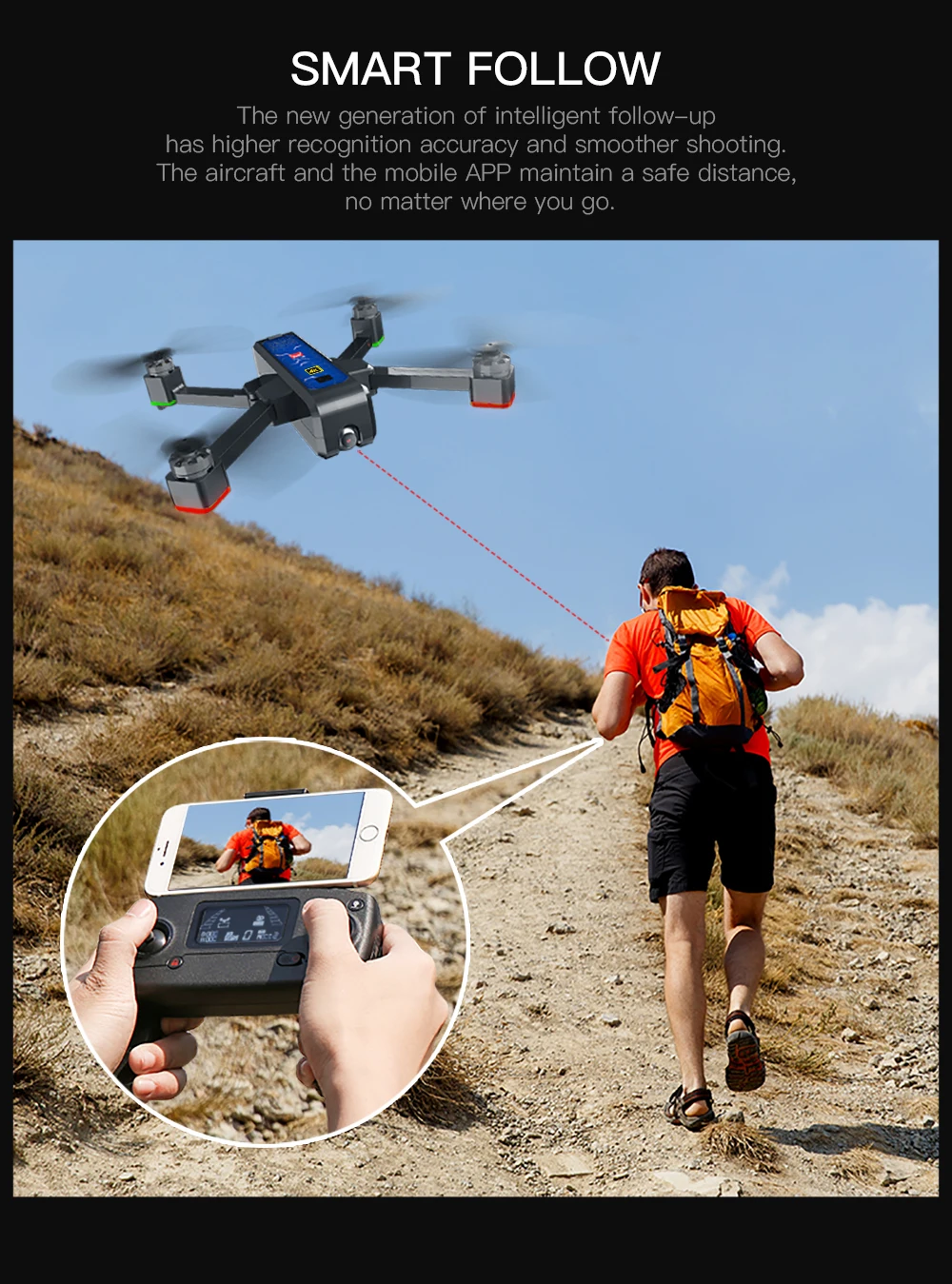 MJX B4W GPS RC Drone With Real 4K HD Camera Quadcopter Anti-shake Optical Flow Brushless 5G WIFI FPV Foldable Helicopter 1.6KM