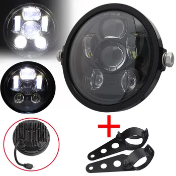 

5-3/4" Round Headlamp for Harley Dyna Sportster 1200 883 Parts Turn Signal Light Motor 5.75 Inch Projector LED Car Headlight