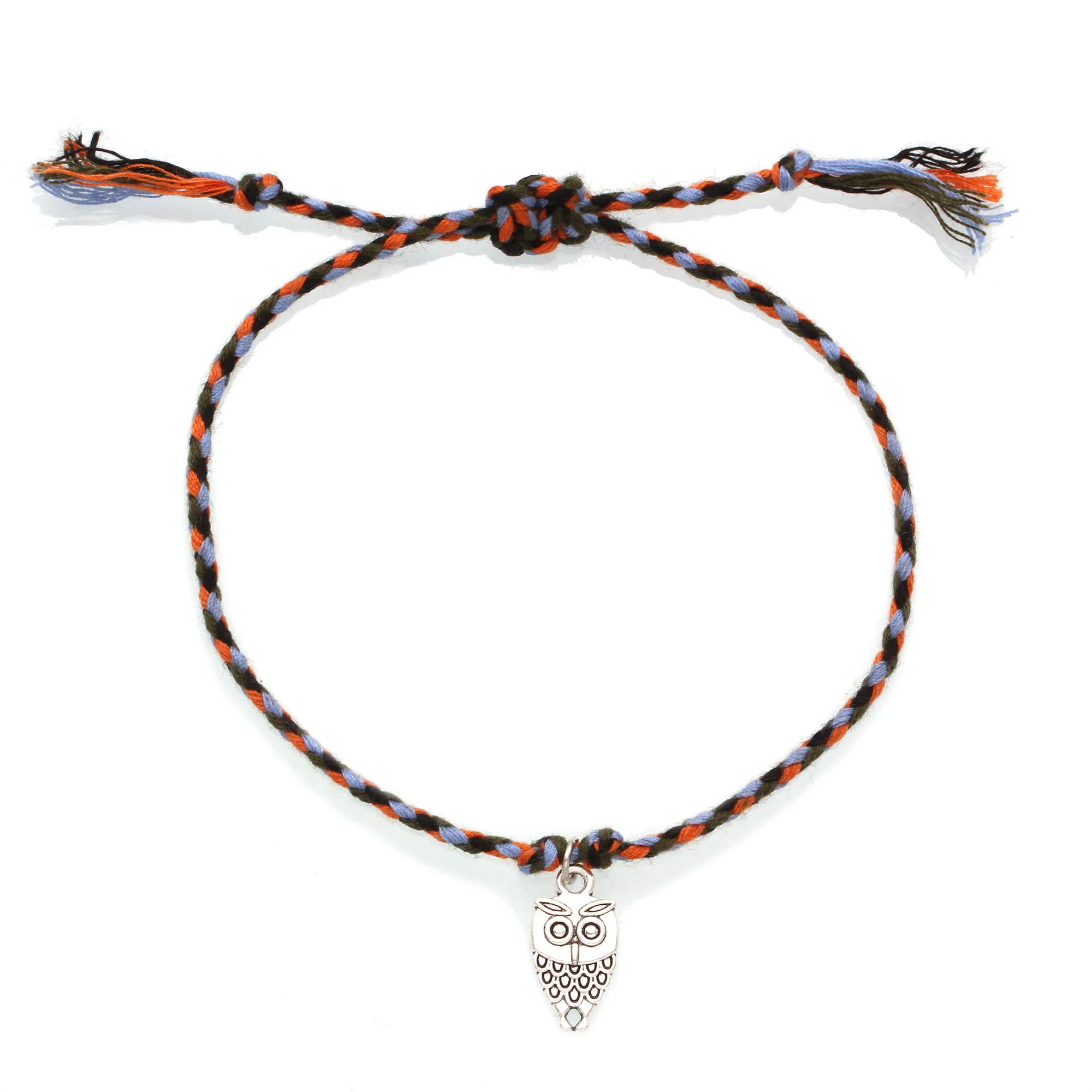 Вышивка Веревка плетеная Мудрая сова кулон браслет с шармом дружба женские и