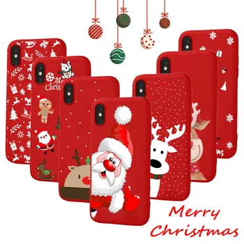 

40pcs Christmas Matte TPU Phone Case for Iphone 11 Pro Max Cases Cartoon Santa Phone Accessories for Iphone Xr Phone Cases Gift