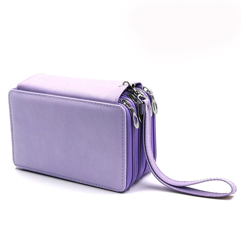 Purple Школьный Карандаш Чехол 72 Отверстия уголовного Карандаш Чехол для девочек и мальчиков; сумка для ручек из большой картридж штрафы большая коробка канцелярских принадлежностей мешок - Цвет: Purple