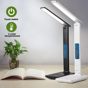 

1pcs Modern Business Led Office Desk Lamp Touch Dimmable Foldable With Calendar Table Reading Light For Office Study