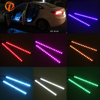 

POSSBAY USB Car Atmosphere Lights 16LED Car Interior Strip Flexible Neon Lights Bar 12V 1 In 2 Remote Control LED Strip Lights