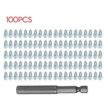 

2019 New Model Snow Screw Tire Studs Anti Skid Falling Spikes Wheel Tyres 100PCs for Car Motorcycle Bicycle
