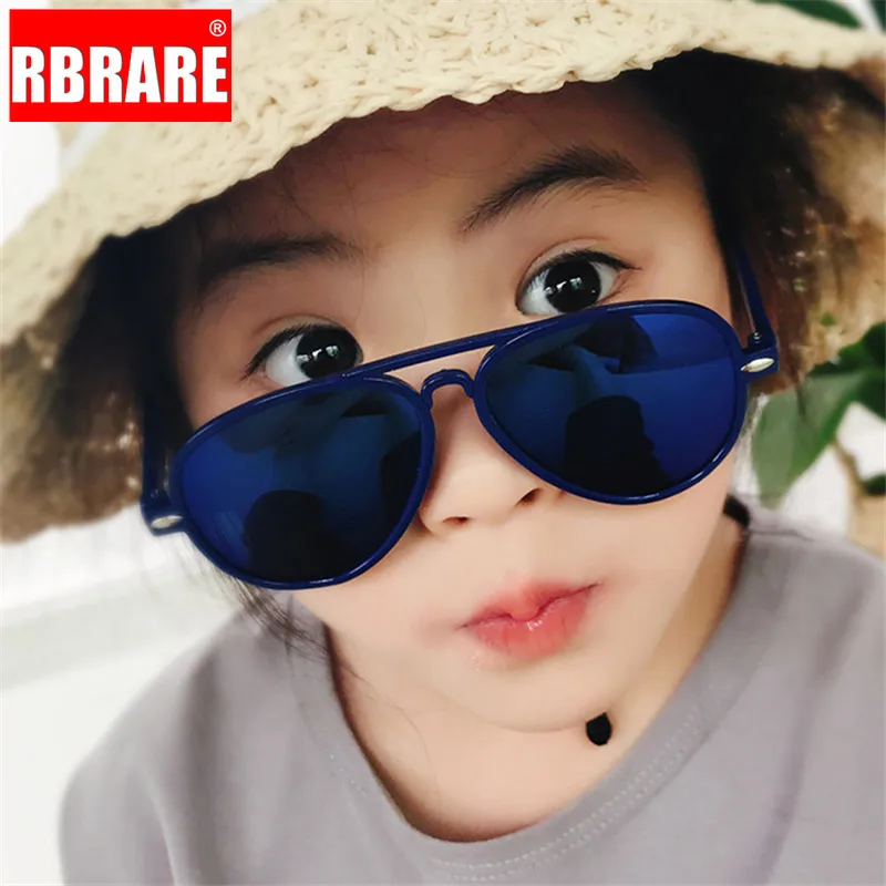 RBRARE, Классические солнцезащитные очки для девочек и мальчиков, цветные зеркальные винтажные детские очки, вогнутая форма, персональные, анти-УФ уличные очки для детей