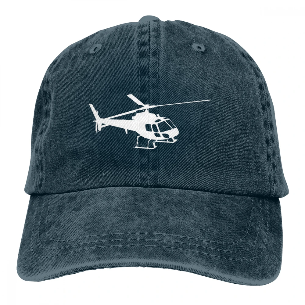 Летающий Еврокоптер AS350 вертолет Casquette черный унисекс Мужские Женские джинсовые бейсболка с ремешком кепки Регулируемый Гольф папа шляпа