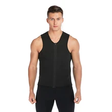 Мужская майка для похудения, майка для фитнеса, топ для похудения на молнии, костюм для сауны, тренажер для талии