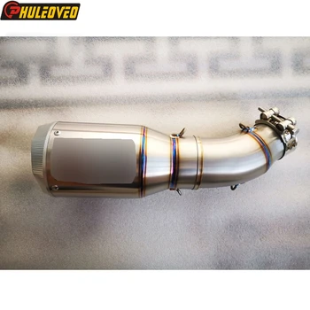 Titanium Alloy for Kawasaki H2 2015-2023 H2 Carbon 2017-2023 Motorcycle Exhaust Muffler Middle Link Pipe Handmade Escape Moto