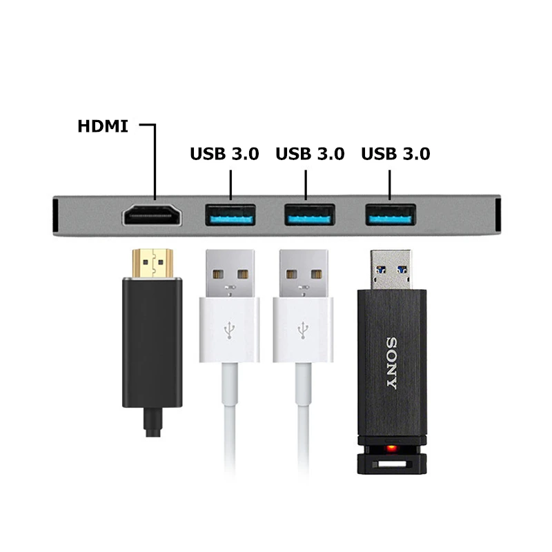 Ранкман Тип C USB 3,1 к HDMI 4 к тип-c USB 3,0 адаптер конвертер USB-C хаб кабель для Macbook samsung S8 S9 Note10 huawei P30