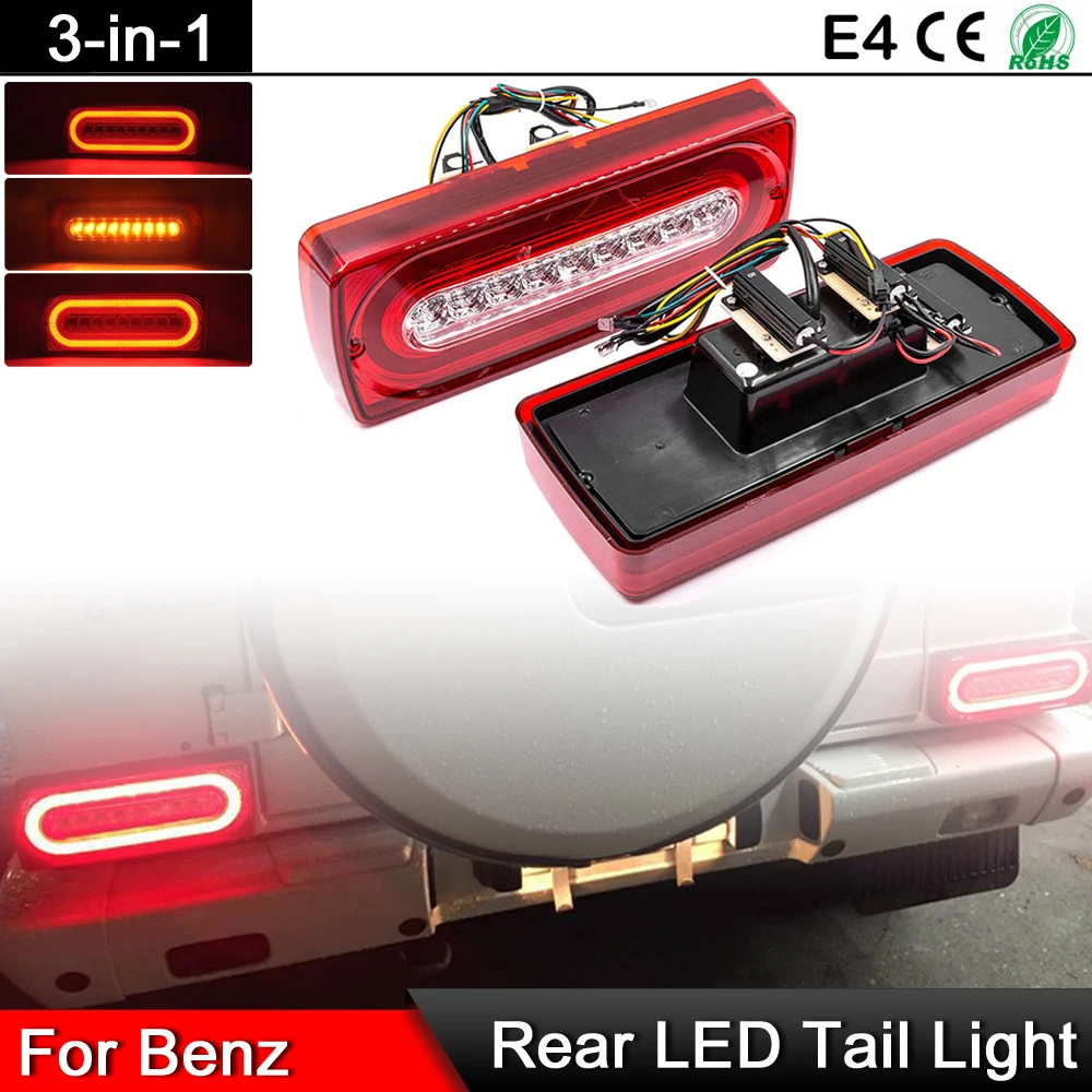 

1 Pair For Benz G-CLASS W463 G550 G500 G63 G55 AMG LED Rear Tail Lamp With Brake Stop Light Turn Signal Light Running Lights