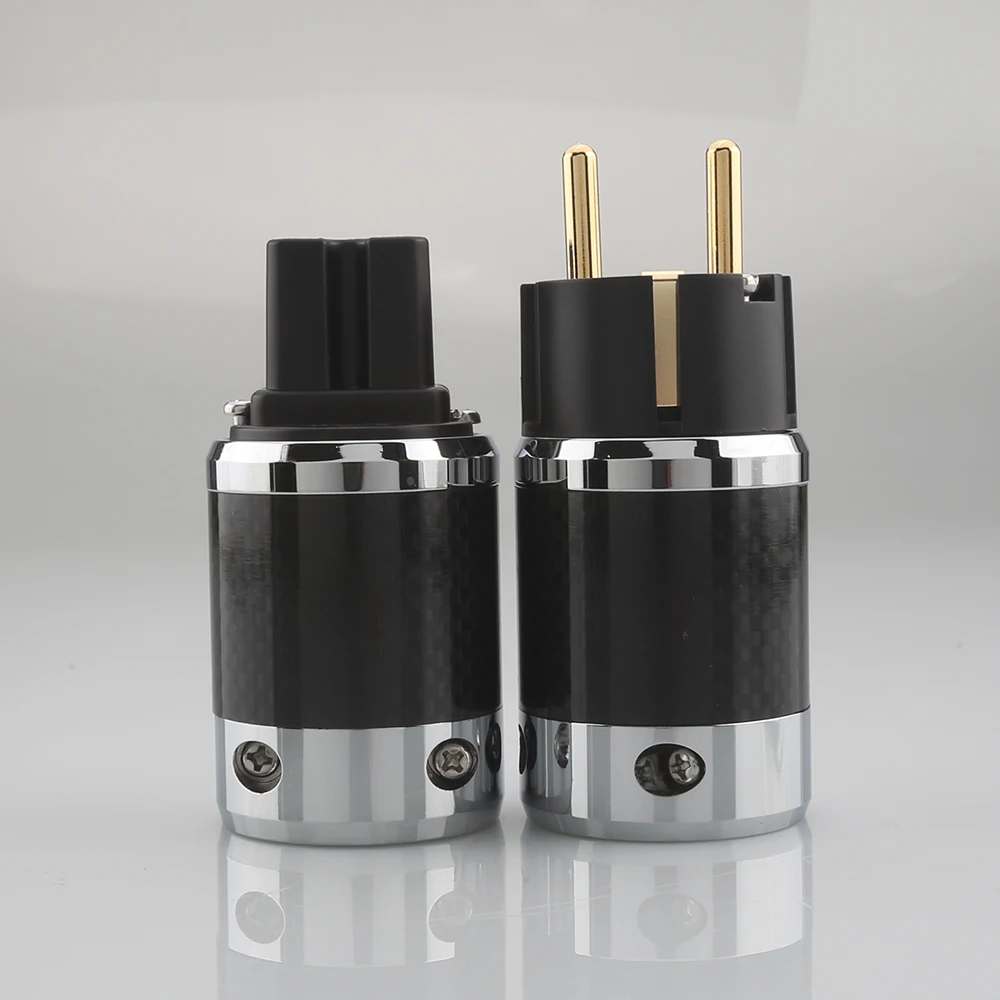 Plug de Alimentação Schuko com Cabo de Fibra de Carbono Iec de Graduação de Áudio Conector Fêmea Diy - Image 6