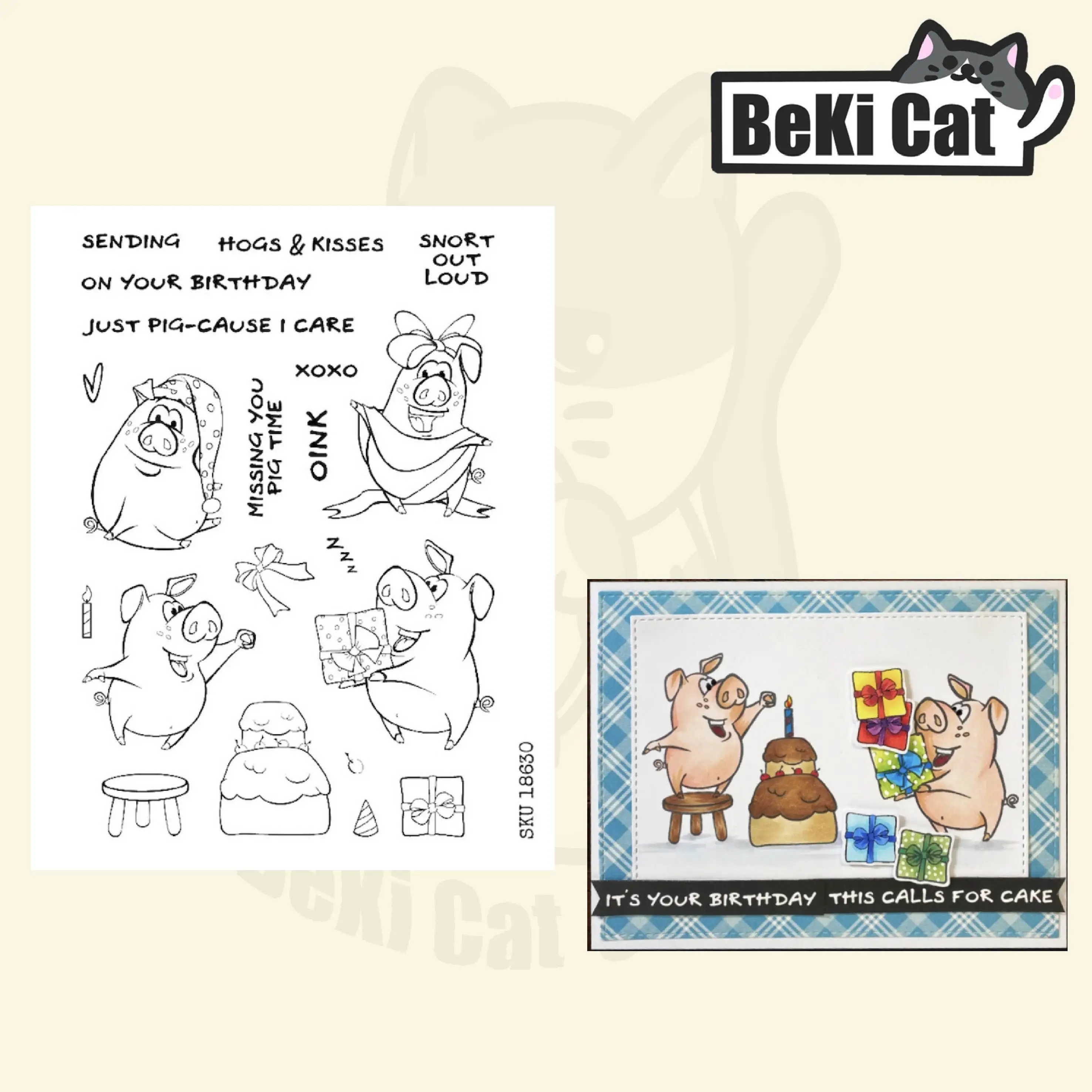 Свинка день рождения селербрат чистые марки для DIY скрапбукинга/карты делая