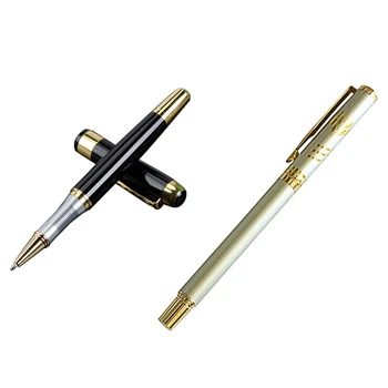 

2pcs Metal Ballpoint Pen Business Office Nib Ball Pens for Writing Student School Stationery Gifts - 0.5mm & 1.0mm
