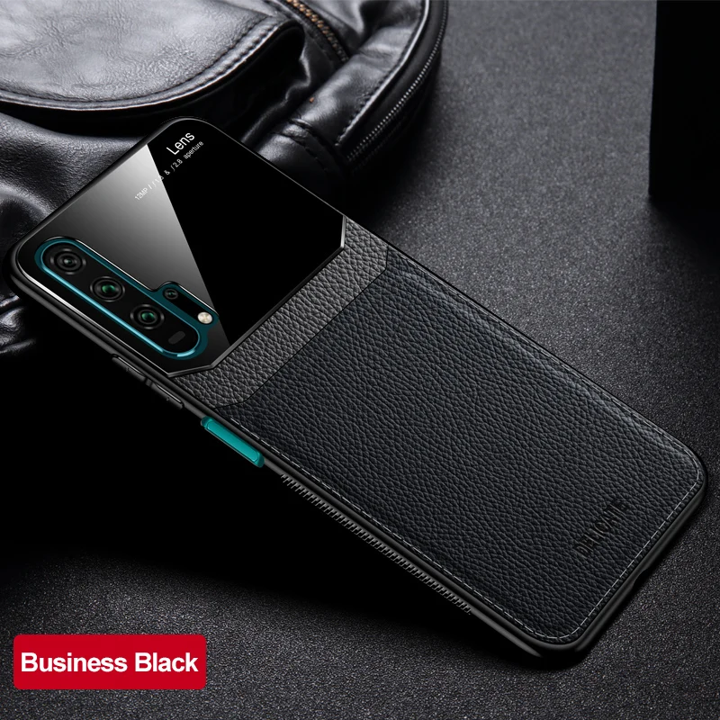 KEYSION кожаный чехол для huawei mate 30 20 Pro P30 P20 Lite P Samrt Y7 Y9 стеклянная задняя крышка для телефона Honor 20 Pro 10i 8X 9X