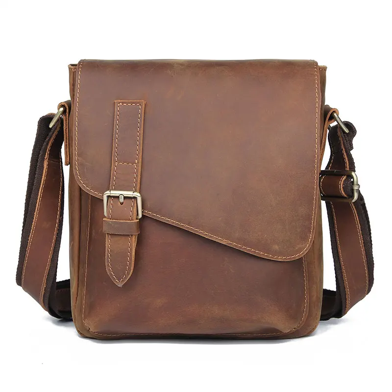 J.M.D винтажная кожаная Стильная мужская сумка, сумки на плечо, портфель, сумка-мессенджер 1061B - Цвет: brown