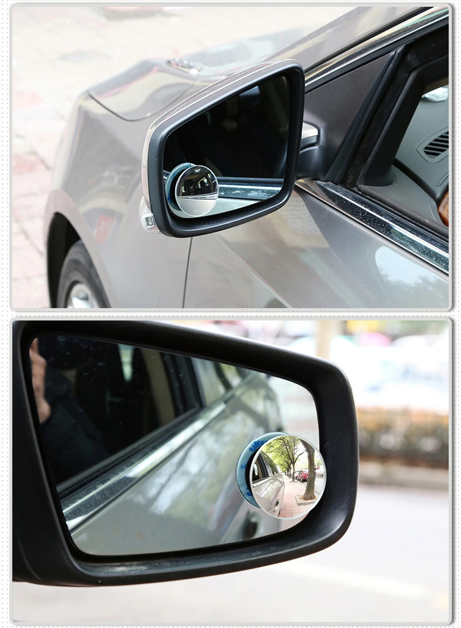 360 Degree HD Car Blind Spot Mirror Adjustable Rearview Convex Mirror for Car Reverse Wide Angle Vehicle Parking Rimless Mirrors