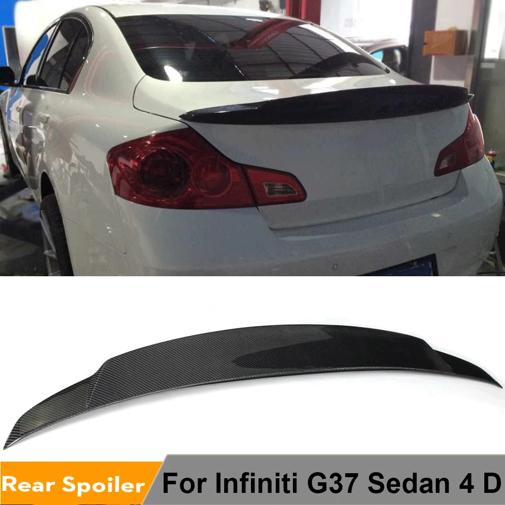 

Rear Spoiler For Infiniti G37 4 Door Sedan 2009 - 2013 G25 2011 2012 Rear Lip Spoiler Wing Carbon Fiber Spoiler FRP Unpainted