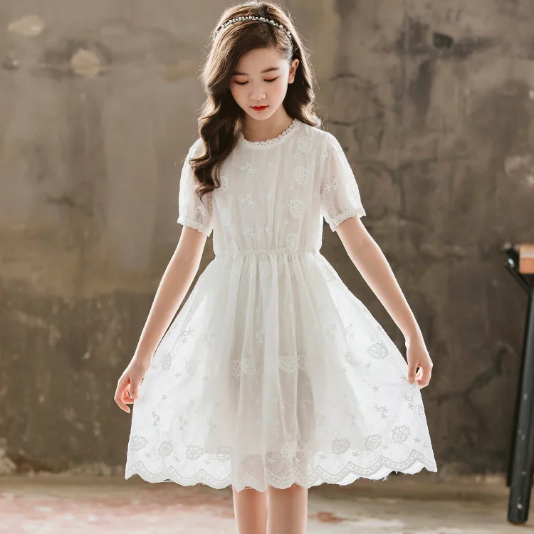 Korean Style Girls Lace Dresses Long Sleeve Lovely Party Kids Dress Children Girls Clothes DT463