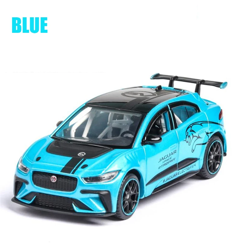 1:36 игрушечный автомобиль JAGUAR I-PACE металлическая игрушка сплав автомобильные Diecasts& Toy транспортные средства модель автомобиля Миниатюрная модель автомобиль игрушки для детей - Цвет: Небесно-голубой