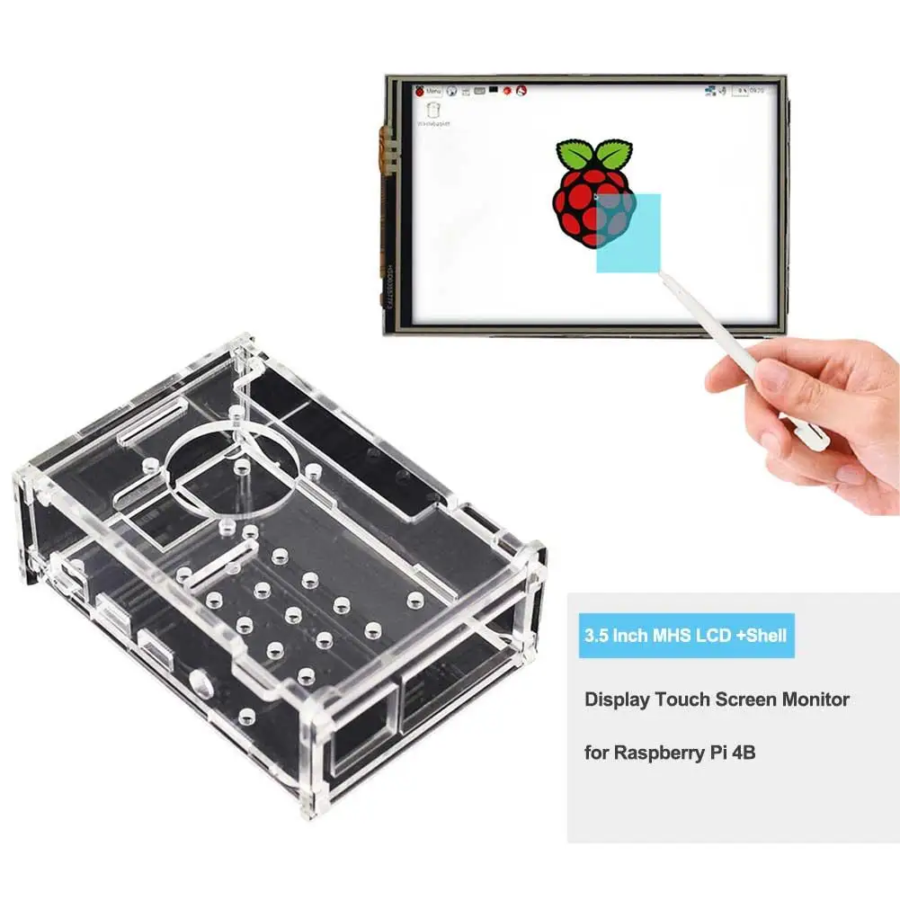 3 5 дюймовый MHS ЖК + Корпус Дисплей сенсорный экран монитор для Raspberry Pi 4B|Мониторы| |