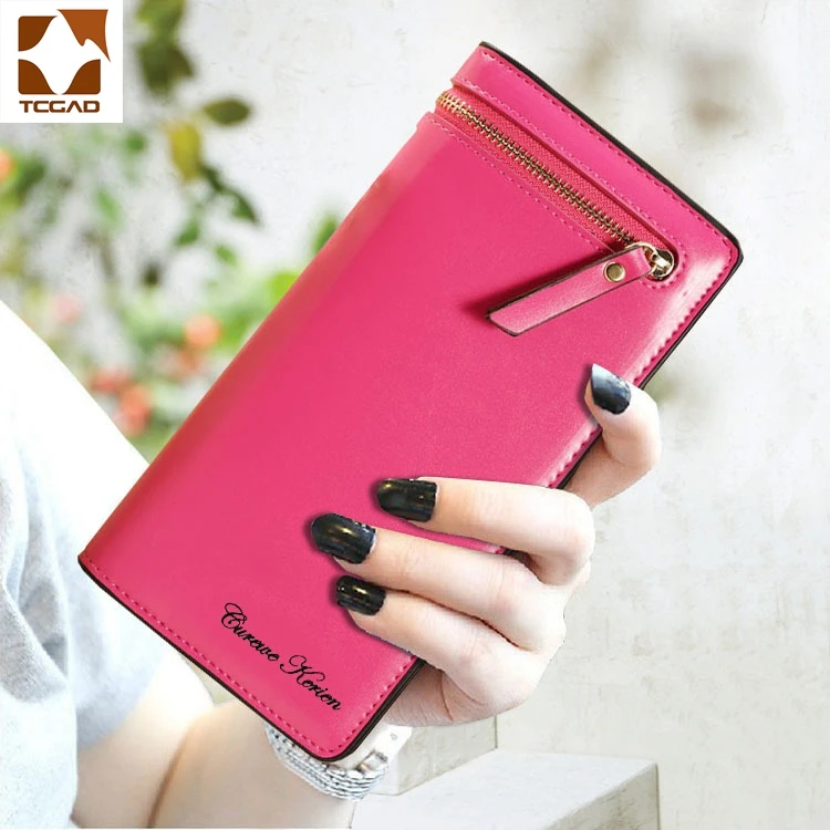 

Women's Wallet Leather dompet wanita portfel damski Clutch Hasp Zipper Long billeteras para mujer wristlet female forever young