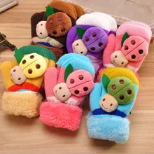 Милые Утепленные зимние теплые перчатки для маленьких девочек и мальчиков; детские перчатки; перчатки для детей