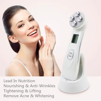 

Promotional price 5colorled RF beauty equipment Facial home import device Facial RF lifting firming photon rejuvenation massager