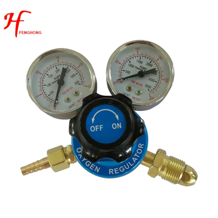 

O2 pressure regulator with gauge for welding