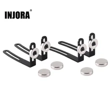 INJORA-carcasa de coche de control remoto, montaje de cuerpo de Metal, soporte en L con imán para coche trepador de control remoto Axial 1:10 SCX10 90046 D90, 4 Uds.