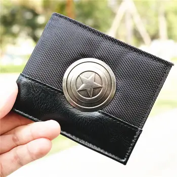 

Captain America Shield Metal Logo Coin PU Leather Wallet Purse Bag Holder Layer Cool Hot 11.5cm
