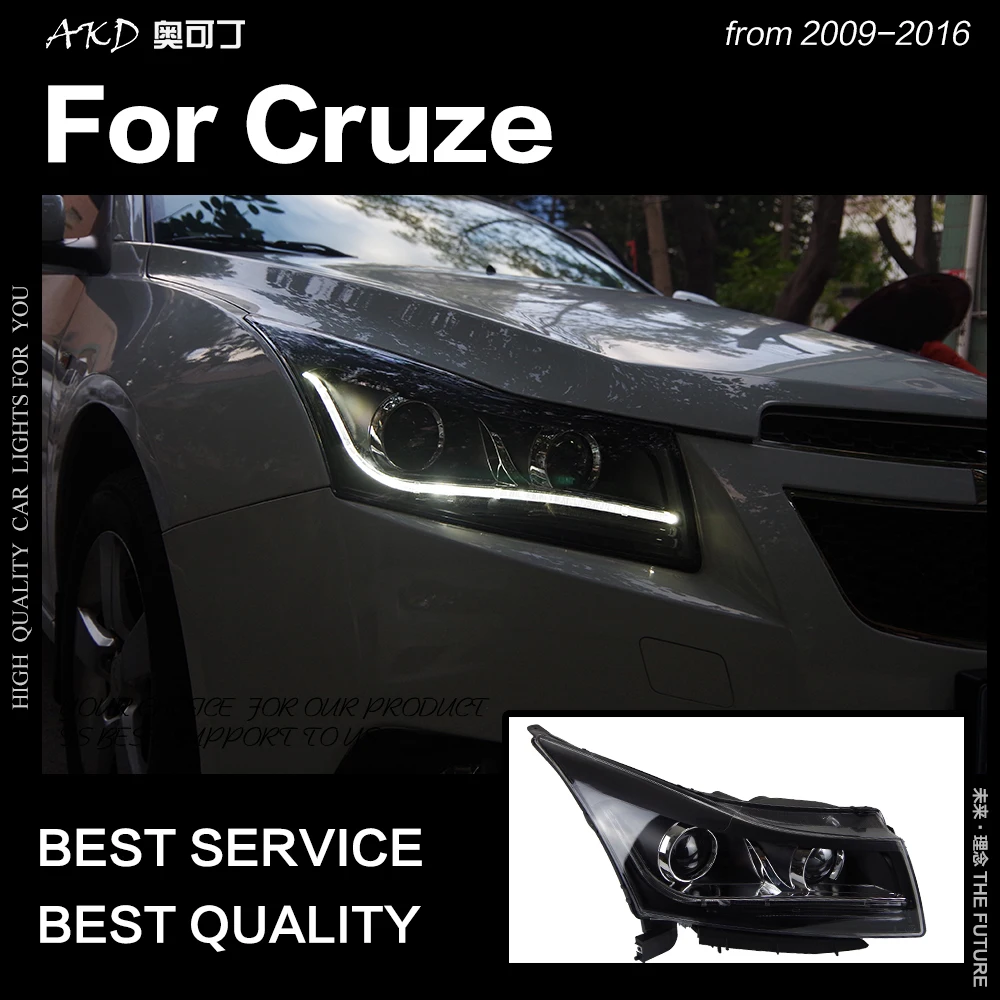 АКД стайлинга автомобилей Фара для Chevrolet Cruze светодиодные фары 2009 2016 с двойными
